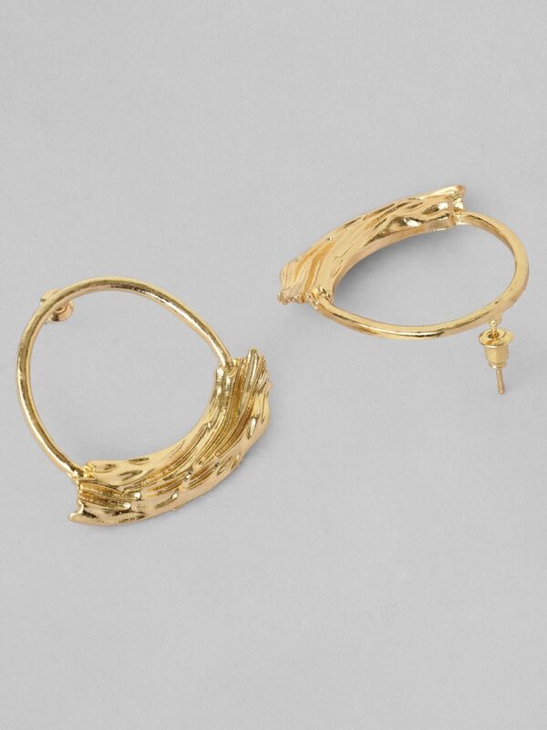 Rubans Gold-Toned Handcrafted Classic Drop Earrings- TBC1033 - Image 3
