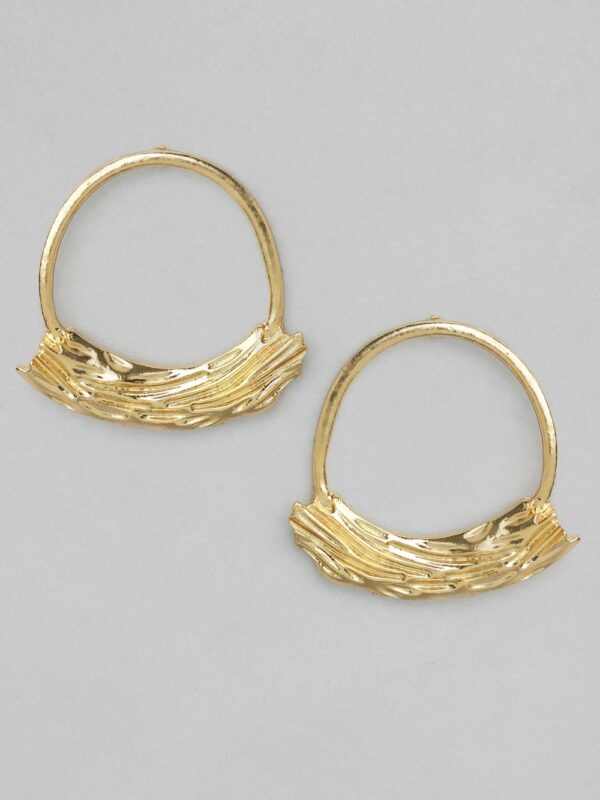 Rubans Gold-Toned Handcrafted Classic Drop Earrings- TBC1033 - Image 4