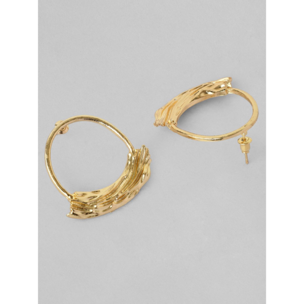 Rubans Gold-Toned Handcrafted Classic Drop Earrings- TBC1033