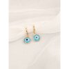 Salty Fashion Women Evil Eyes Gold Brim Wind Drop Earrings - Light Blue- TBC1036 - Image 3