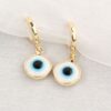 Salty Fashion Women Evil Eyes Gold Brim Wind Drop Earrings - Light Blue- TBC1036 - Image 4