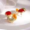 Rubans Gold Plated Stone Studded Drop Earrings- TBC1037 - Image 3