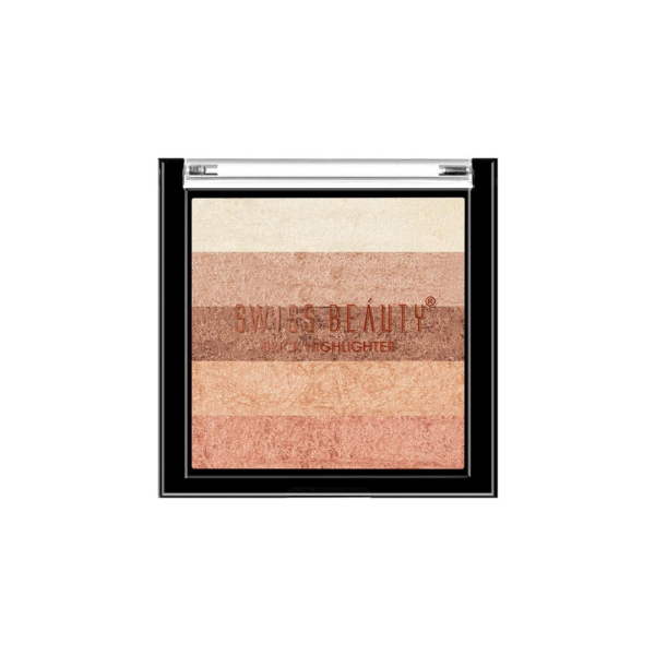 Swiss Beauty Brick Highlighter Highly-Pigmented Powder Highlighter + Bronzer Easy To-Blend Shade- 4- LPC1015