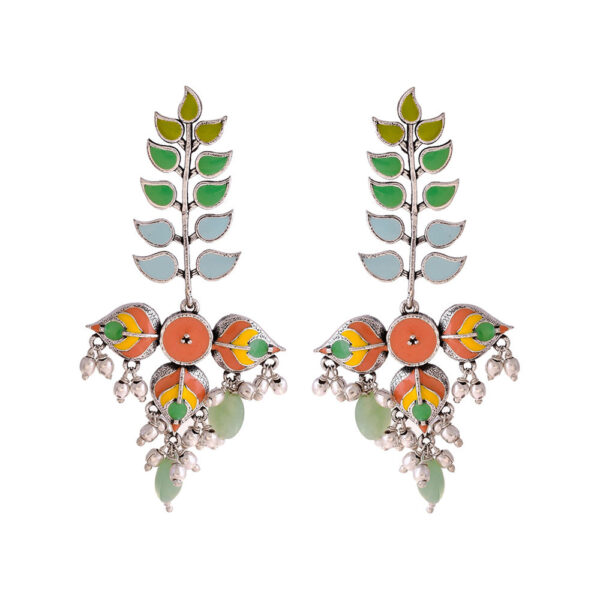 Voylla Bagh E Fiza Colourful Enamel Embellished Earrings- TBC1038 - Image 2