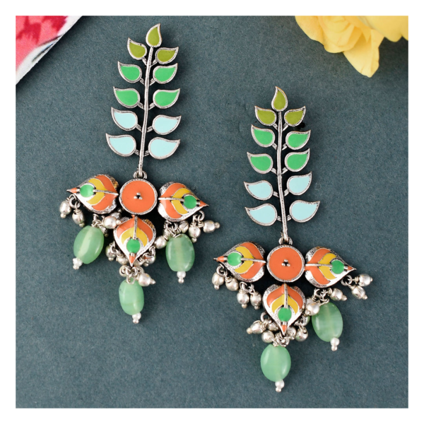 Voylla Bagh E Fiza Colourful Enamel Embellished Earrings- TBC1038