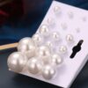 Jewels Galaxy Off White Gold Plated Pearl Studs Earrings (1 Pack 18 Pieces)- TBC1039 - Image 2