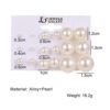 Jewels Galaxy Off White Gold Plated Pearl Studs Earrings (1 Pack 18 Pieces)- TBC1039 - Image 4