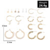 Salty Fashion Set of 9 Gold Chunky Real Freshwater Pearl Hoops and Studs for Women- TBC1041 - Image 3