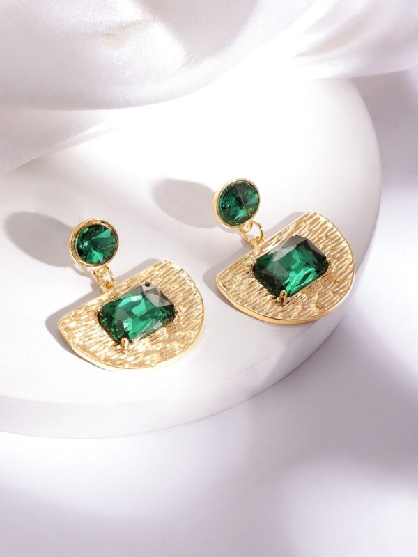 Rubans Gold-Plated Contemporary Drop Earrings- TBC1043 - Image 2