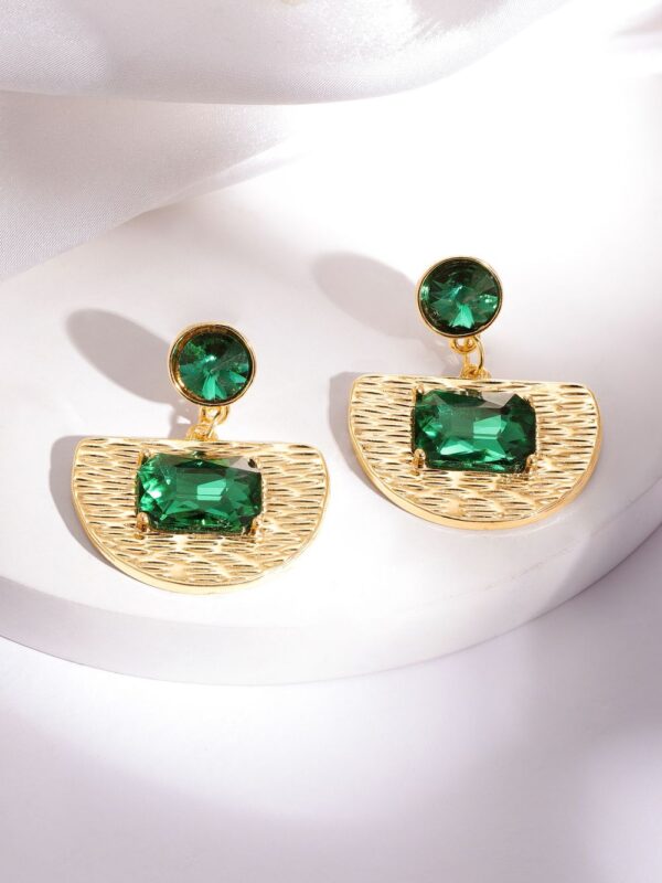 Rubans Gold-Plated Contemporary Drop Earrings- TBC1043 - Image 3