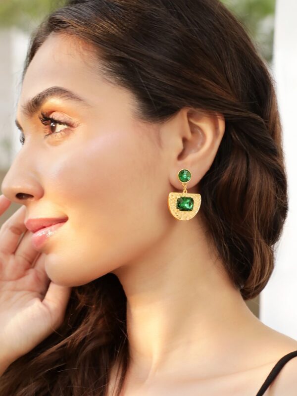 Rubans Gold-Plated Contemporary Drop Earrings- TBC1043 - Image 4