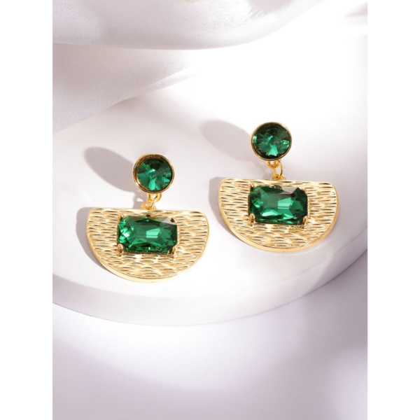 Rubans Gold-Plated Contemporary Drop Earrings- TBC1043