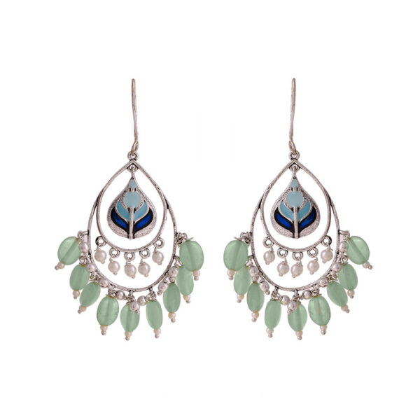 Voylla Bagh E Fiza Green Beads Earrings- TBC1044 - Image 3