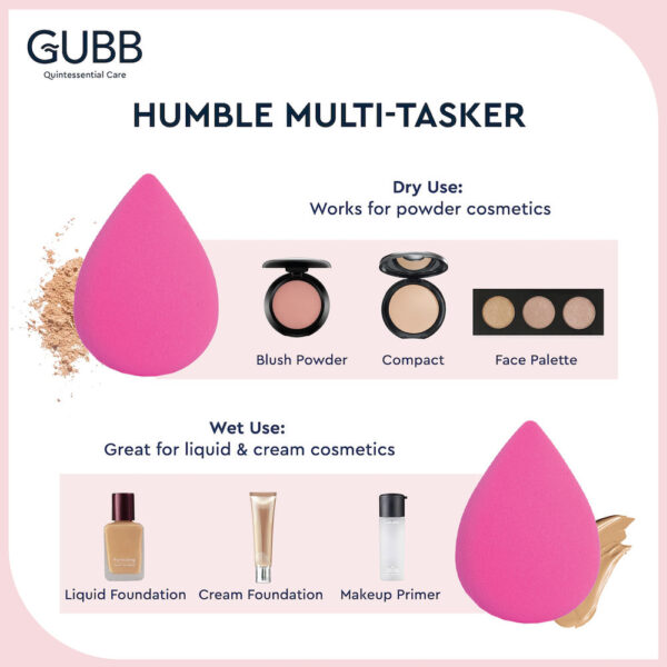 Gubb Beauty Blender Bright Pink Single- AVT1021 - Image 5