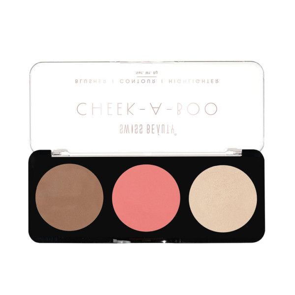 Swiss Beauty Cheek- A- Boo Face Palette With Blusher Contour And Highlighter Shade - 02- LPC1027