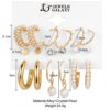 Jewels Galaxy Gold-Toned Circular Studs & Hoop Earrings (1 Pack 18 Pieces)- TBC1052 - Image 3