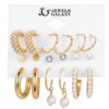 Jewels Galaxy Gold-Toned Circular Studs & Hoop Earrings (1 Pack 18 Pieces)- TBC1052 - Image 4