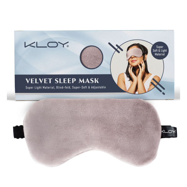 KLOY Velvet Sleep Mask - Grey- QBH1005