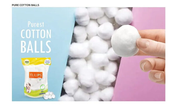 Tulips Cotton White Balls Bag- QBH1009 - Image 3