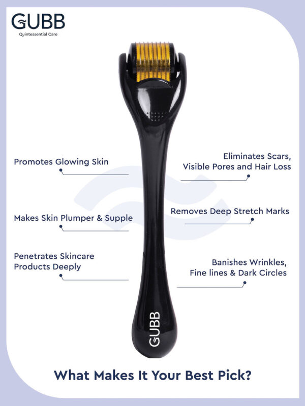 Gubb Derma Roller Golden Black- QBH1015 - Image 4