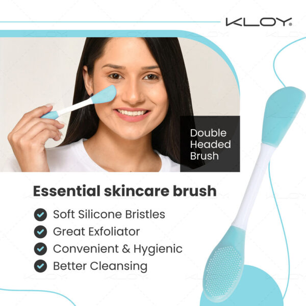 Silicone Face Mask Applicator & Lip Cleansing Brush Made With Ultra Hygienic Soft Silicone bristle for Gentle Exfoliation (Turquoise)- QBH1029 - Image 3
