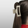 Prolume Rectangle Claw Clips Hair Accessories For Women/Girl (Light Beige,Dark Beige)- RTZ1017 - Image 3