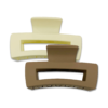 Prolume Rectangle Claw Clips Hair Accessories For Women/Girl (Light Beige,Dark Beige)- RTZ1017 - Image 2