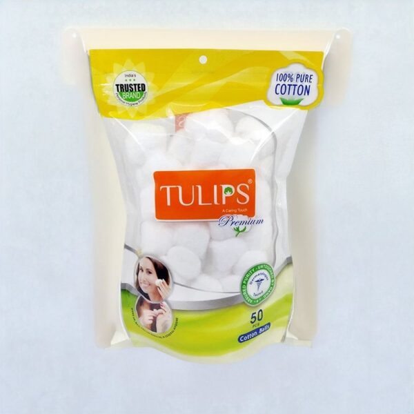 Tulips Cotton White Balls Bag- QBH1031 - Image 3