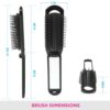 Vega Folding Hair Brush with Mirror for Men and Women (R1-FM)- RTZ1038 - Image 5