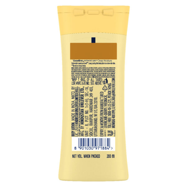 Vaseline Deep Moisture Body Lotion | For Dry Skin | Moisturised Glowing Skin | With Pro Ceramides- MNX1003 - Image 2