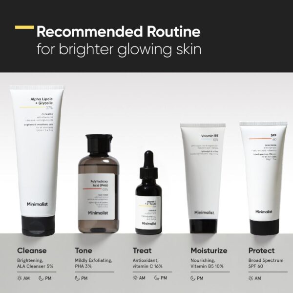 Minimalist 16% Vitamin C Brightening Face Serum Combo of Vit. C Vit. E & Ferulic Acid For Glowing Skin For Men & Women- ZSX1006 - Image 3