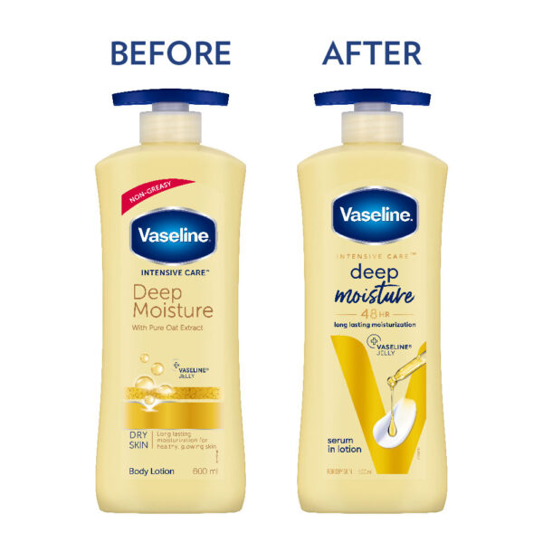Vaseline Deep Moisture Body Lotion | For Dry Skin | Moisturised Glowing Skin | With Pro Ceramides- MNX1024 - Image 2