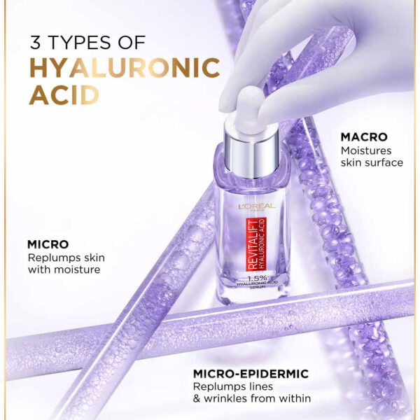 L'Oreal Revitalift Hyaluronic Acid Serum Lightweight & Hydrating Face Serum- ZSX1020 - Image 2