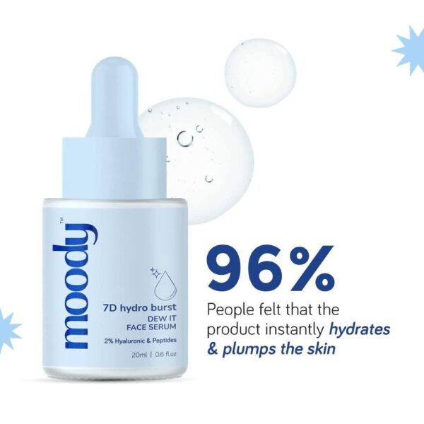 Moody 7D Hydro Burst Dew It Face Serum, 2% Hyaluronic & Peptides (20 Ml)- ZSX1023 - Image 4