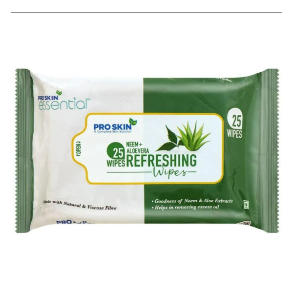 Pro Skin Refreshing Wipes - Neem & Aloe Vera, 25 pcs- CQK1003