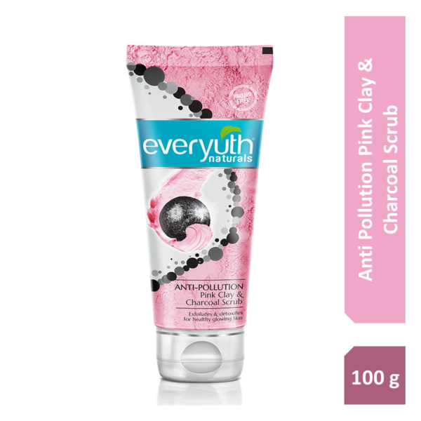 Everyuth Naturals Anti Pollution Pink Clay & Charcoal Scrub- CQK1010