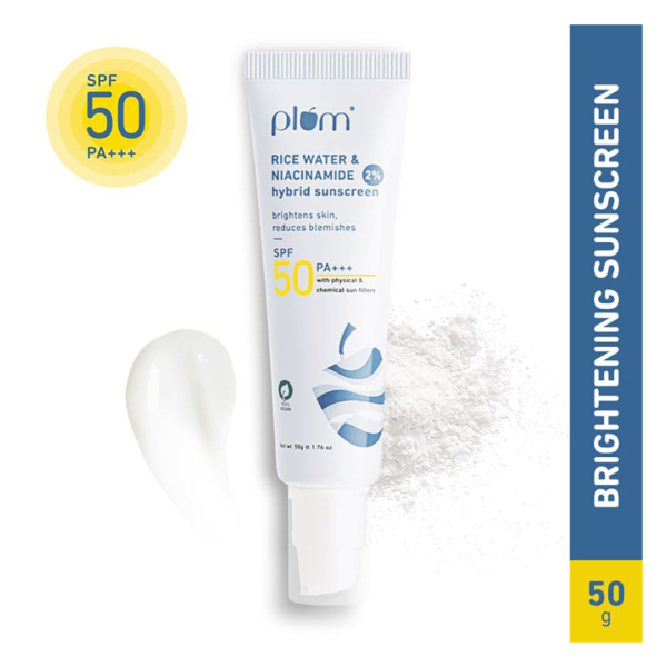 Plum 2% Niacinamide & Rice Water Hybrid Face Sunscreen With Spf 50- JMX1005