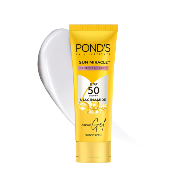 POND’S Sun Miracle SPF 50 PA+++ Crème Gel Sunscreen - Protect & Bright, With Niacinamide- JMX1029