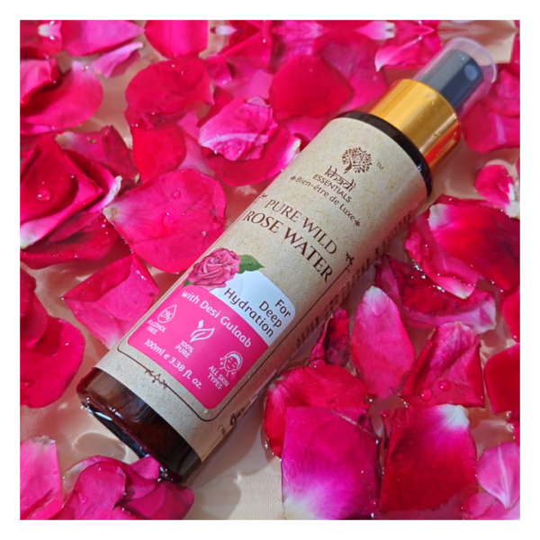 "Khadi Essentials 100% Pure Wild Rose Water Spray for Face - Deep Hydration for Glowing Skin - TQY1009"