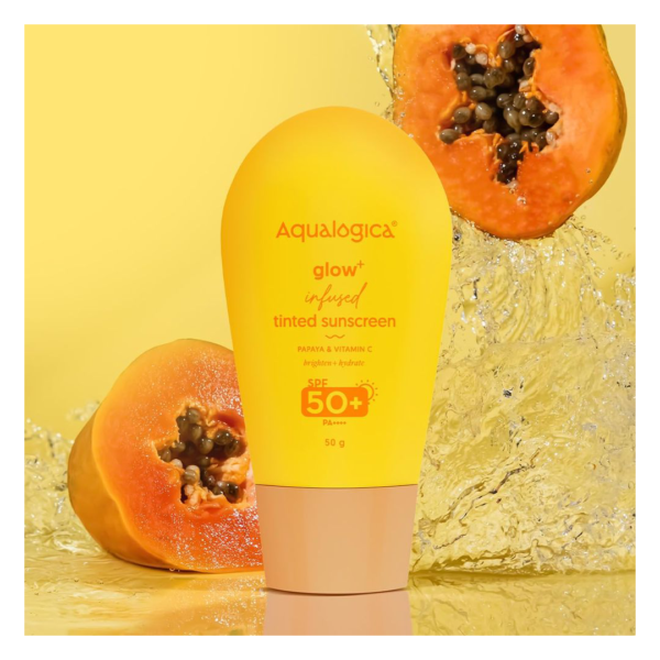 Aqualogica Glow+Infused Tinted Sunscreen with Papaya & Vitamin C SPF 50+ PA++++- JMX1043