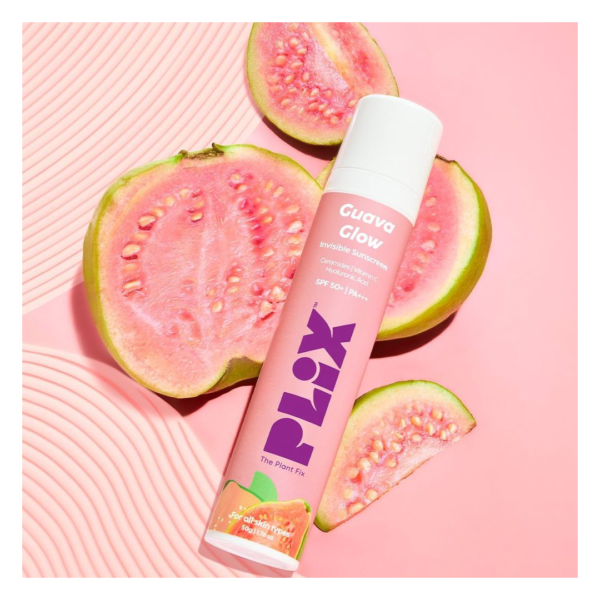 Plix Guava Glow Sunscreen SPF 50+ with UVA, UVB & Blue Light Protection enriched with Ceramides & Hyaluronic Acid- JMX1053