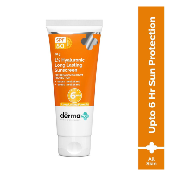 The Derma Co 1% Hyaluronic Long Lasting Sunscreen with Hyaluronic Acid & Vitamin E - SPF 50 PA++++- JMX1073