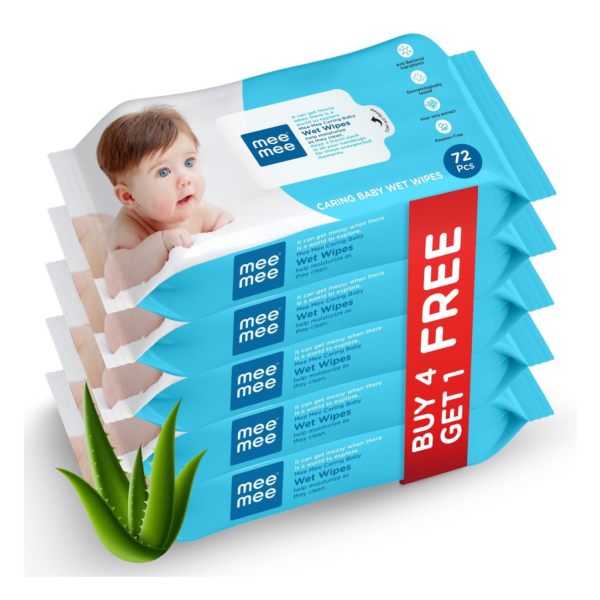 Mee Mee Gentle Wet Baby Wipes Packet - Pack Of 5- UFB1002