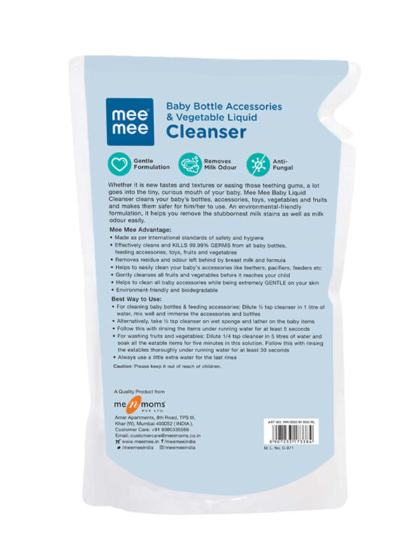 Mee Mee Anti-Bacterial Baby Liquid Cleanser Refill Pack- KMJ1004 - Image 5