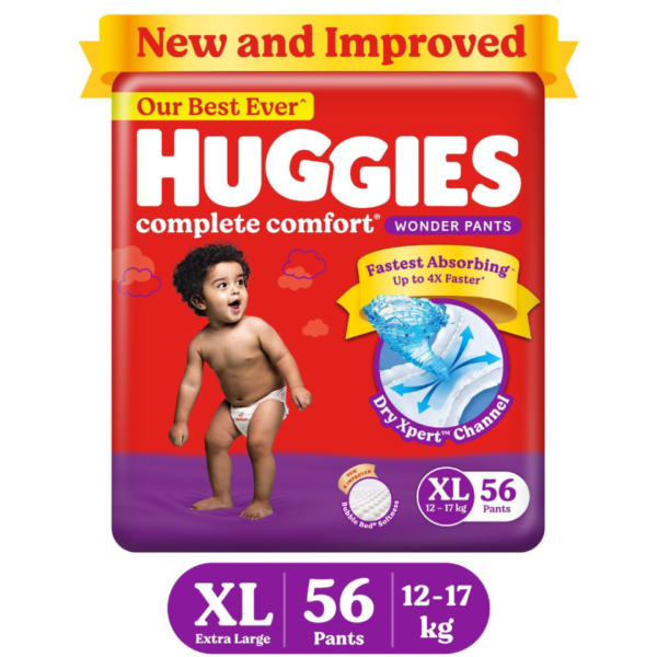 Huggies Complete Comfort Wonder Pants, India's Fastest Absorbing Diapers | XL Size- GKR1016