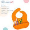 Luvlap Silicone Baby Bib - Orange- YWV1006 - Image 3