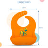 Luvlap Silicone Baby Bib - Orange- YWV1006 - Image 5