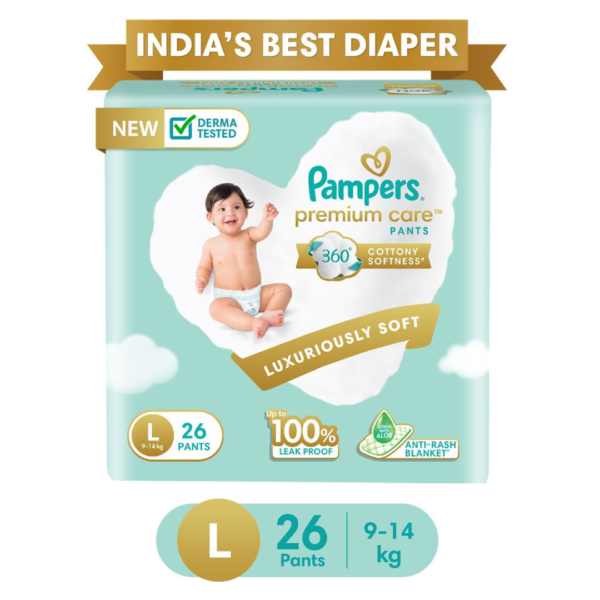 Pampers Premium Care Diaper (Pants, L, 9-14 kg)- GKR1024