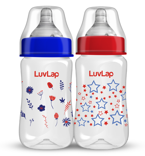 Luvlap Natura Flow Wide Neck Feeding Bottle 3M+- YWV1009 - Image 5