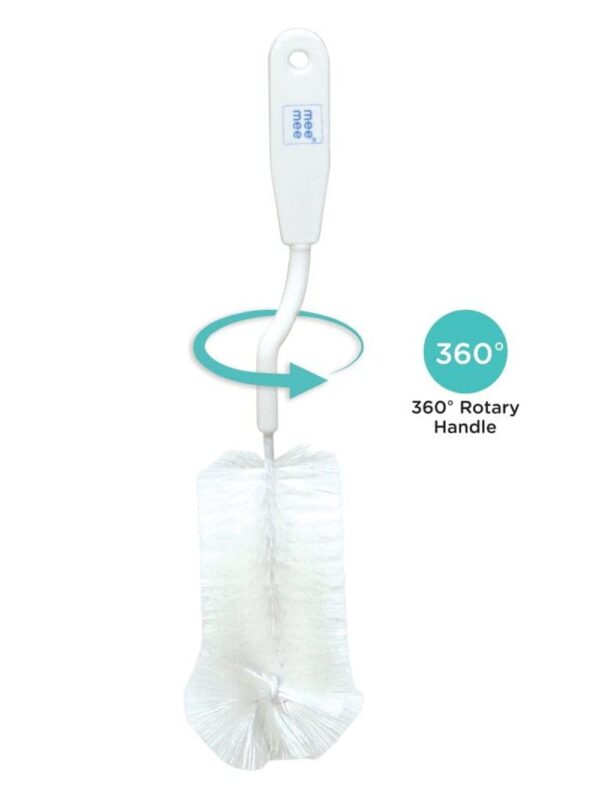 Mee Mee Bottle & Nipple Cleaning Brush (with 360-degree Rotary Handle White)- KMJ1014 - Image 5